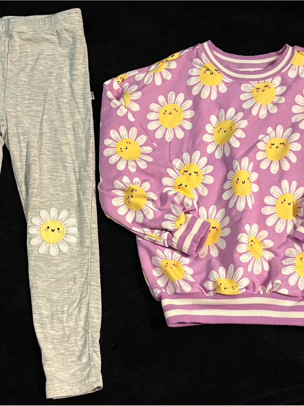 Little Sleepies Purple Daisy Set with Yellow Accents